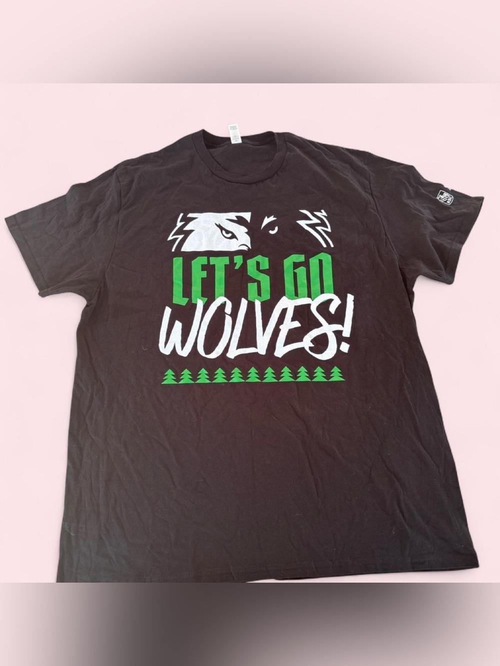 Timberwolves Let’s Go Wolves! Graphic T-Shirt - Black & Green